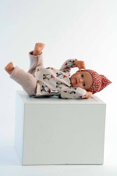 Schildkröt Manufaktur Puppe Mein 1. Baby 28 cm mit Malhaar und brauenen Malaugen, Wichtelkleidung blrose Fabrik Onlineshop