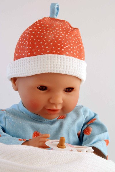 Schildkröt Manufaktur Schnullerbaby Lenchen 37 cm, Malhaar, braune Schlafaugen, Kleidung Erdbeerchen Top Angebot