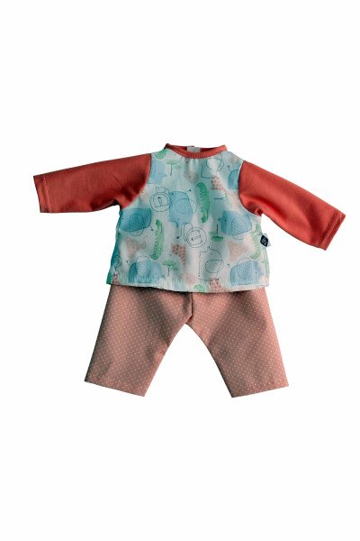 Schildkröt Manufaktur Kleidung Schlafanzug zu Puppe 32 -52 cm rose/weiss Letzte 2 Tage