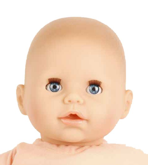 Schildkröt Manufaktur Baby Amy 45 cm mit Schnuller, Malhaar, blaue Schlafaugen, Kleidung rose mit Früchten Flash Sale
