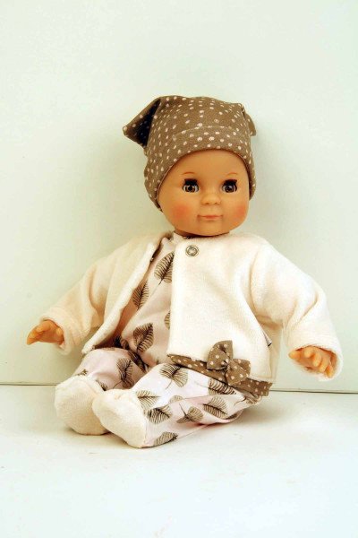 Schildkröt Manufaktur Puppe Schlummerle 32 cm mit Malhaar und braunen Schlafaugen, Kleidung rose/weiss/braun Cyber Monday