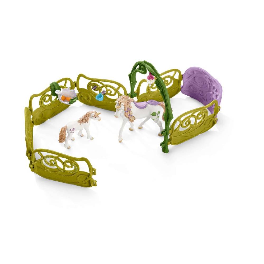 Schleich Glitzerndes Blütenhaus mit Einhörnern, See und Stall Angebote
