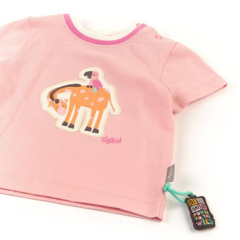 Sigikid Baby T-Shirt, zartrosa mit Giraffen Motiv Bis zu 60% Rabatt