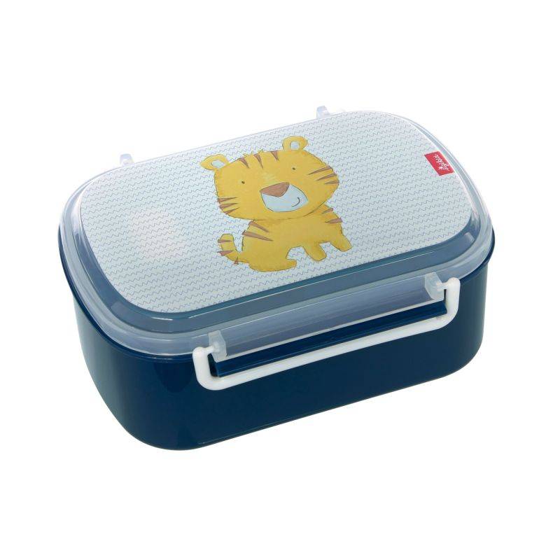 Sigikid Kinder Set 400 ml Edelstahl-Trinkflasche und Brotbox Tiger, blau Limitierter Zeitrabatt