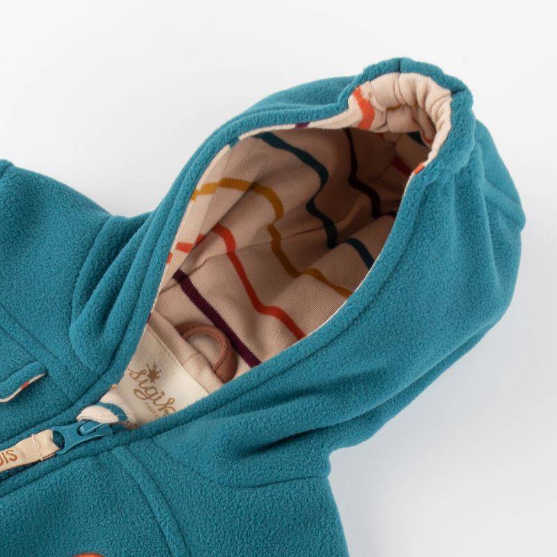 Sigikid Baby Fleeceoverall Bär mit Kapuze, grün im Angebot