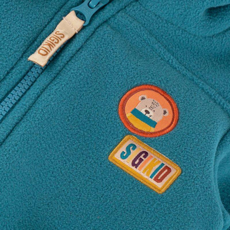 Sigikid Baby Fleeceoverall Bär mit Kapuze, grün im Angebot