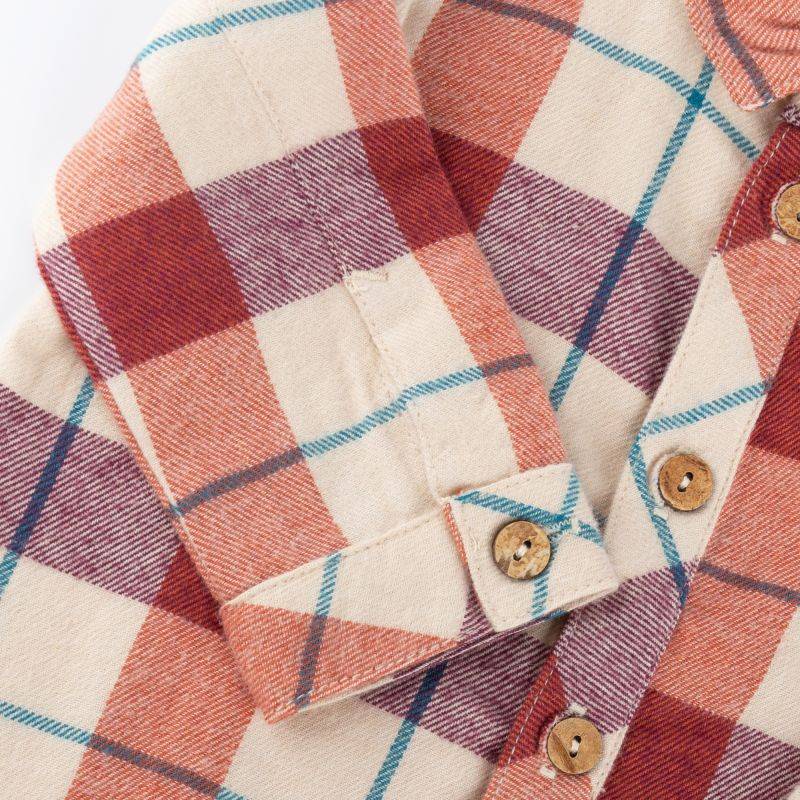 Sigikid Baby Karo Flanellhemd, rot-beige Fabrikverkauf