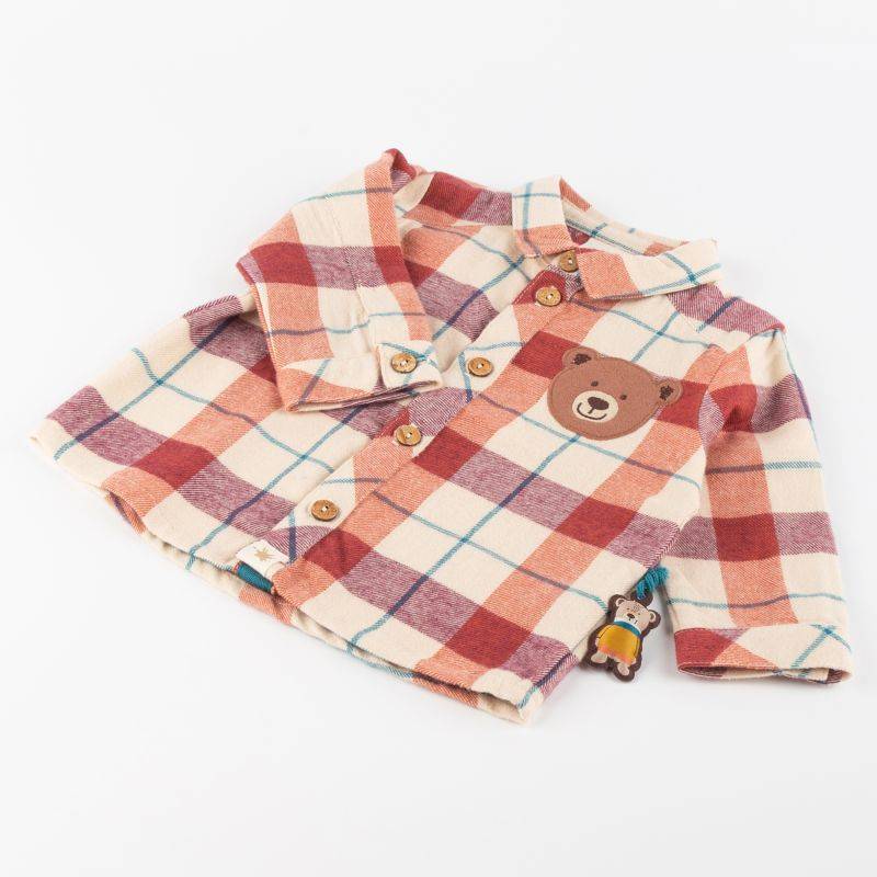 Sigikid Baby Karo Flanellhemd, rot-beige Fabrikverkauf