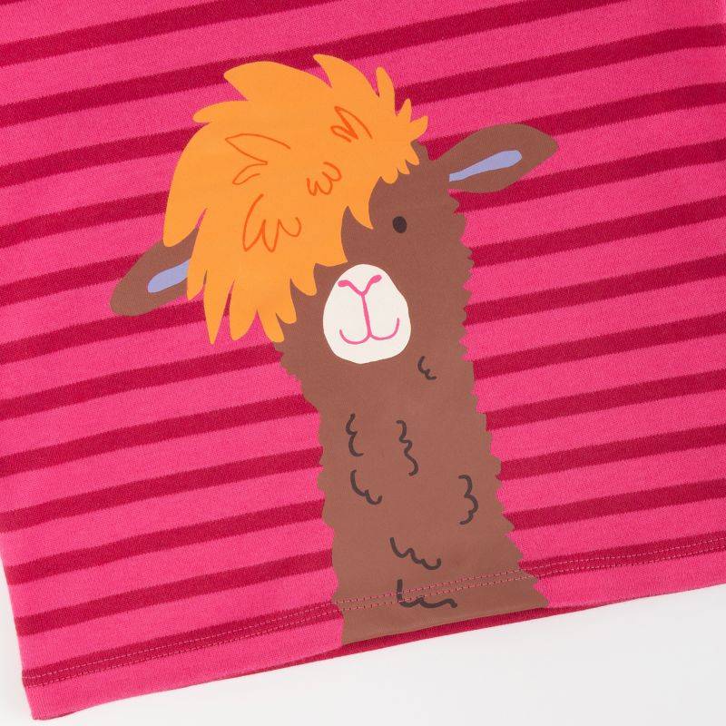 Sigikid Kinder Langarmshirt Crazy Lama, pink gestreift Fabrik Onlineshop
