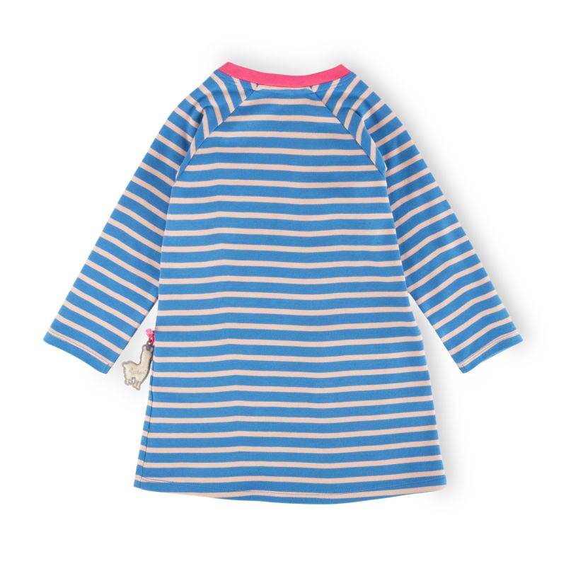 Sigikid Kinder Kleid Crazy Lama, blau gestreift Sonderangebot