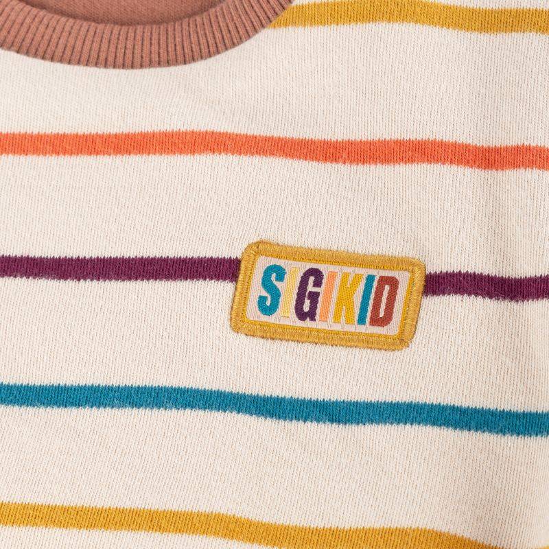 Sigikid Baby Wendeshirt Bär, bunt gestreift oder braun Flash Sale
