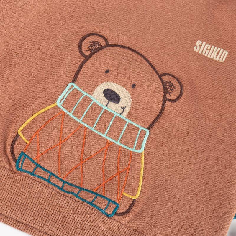 Sigikid Baby Wendeshirt Bär, bunt gestreift oder braun Flash Sale