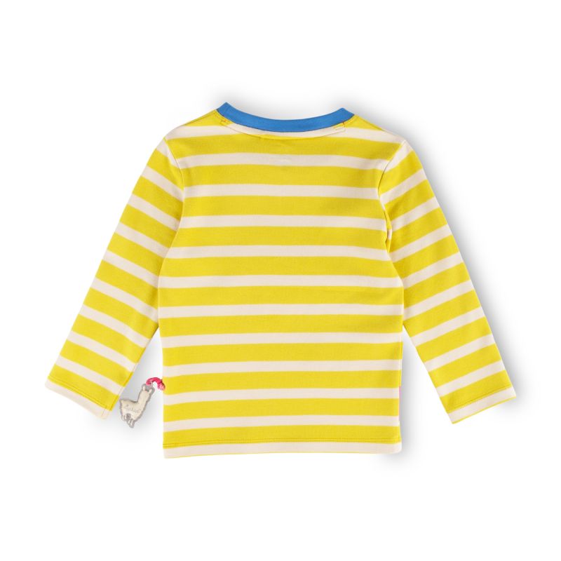 Sigikid Kinder Langarmshirt Crazy Lama, gelb gestreift Begrenztes Angebot
