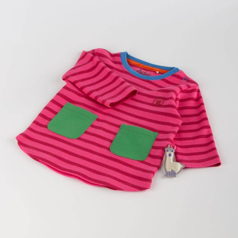 Sigikid Baby Longshirt Crazy Lama, pink gestreift Preisnachlass