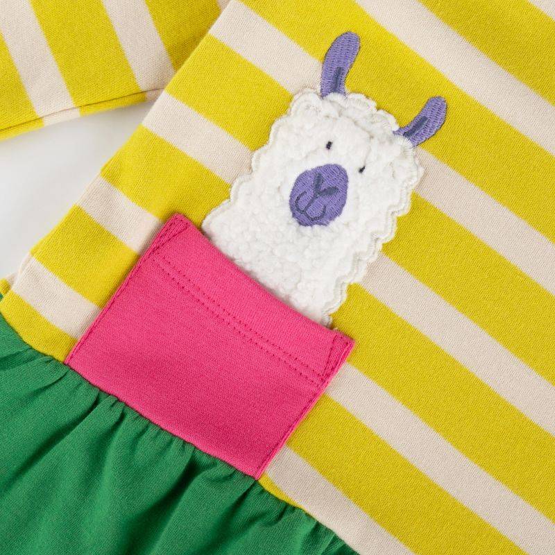Sigikid Baby Kleid Crazy Lama, grün und gelb Black Friday