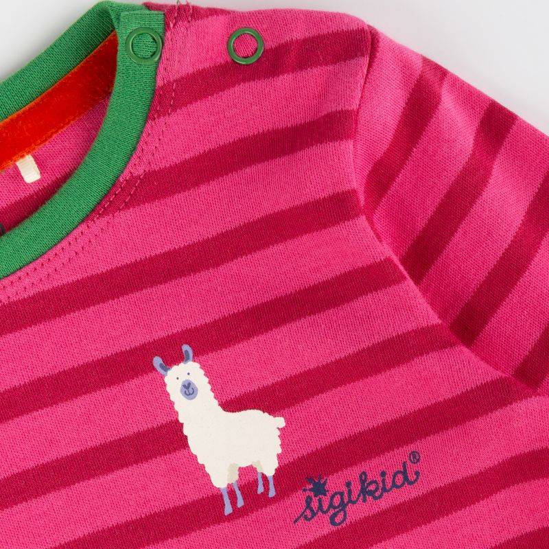 Sigikid Baby Langarmshirt Crazy Lama, pink gestreift, Baby Cyber Monday