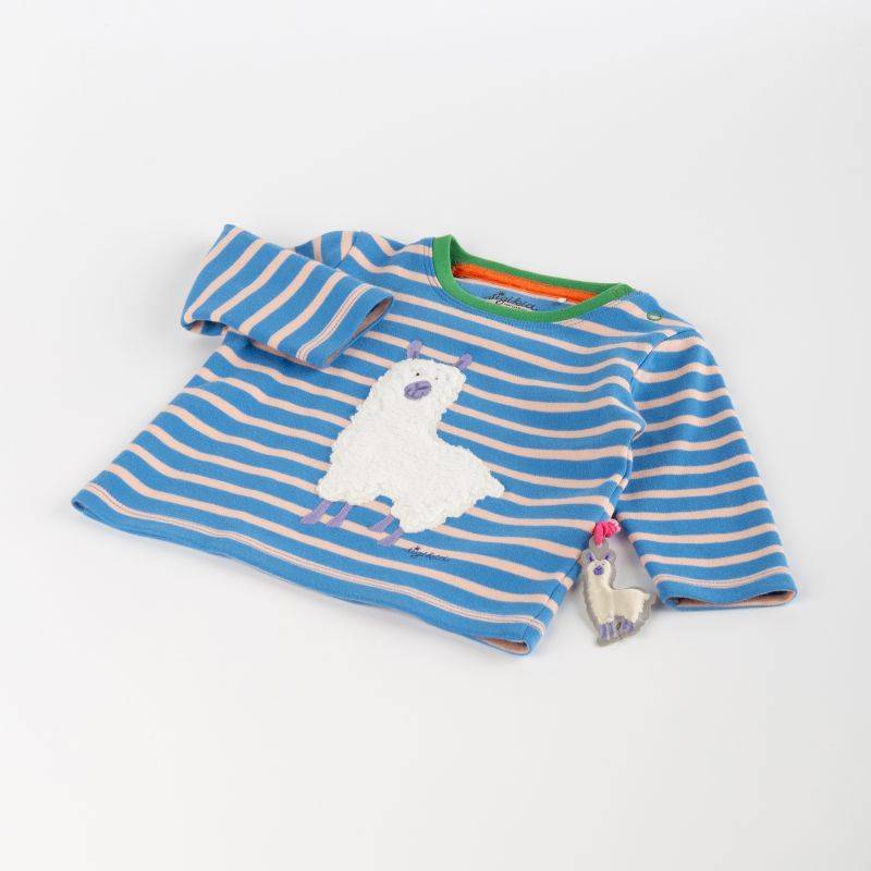 Sigikid Baby Langarmshirt Crazy Lama, blau gestreift Muttertagsangebot