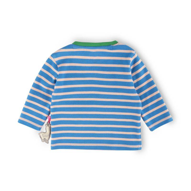 Sigikid Baby Langarmshirt Crazy Lama, blau gestreift Muttertagsangebot