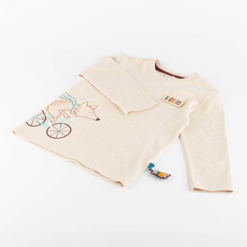 Sigikid Kinder Langarmshirt Fuchs, beige meliert Neueste Mode