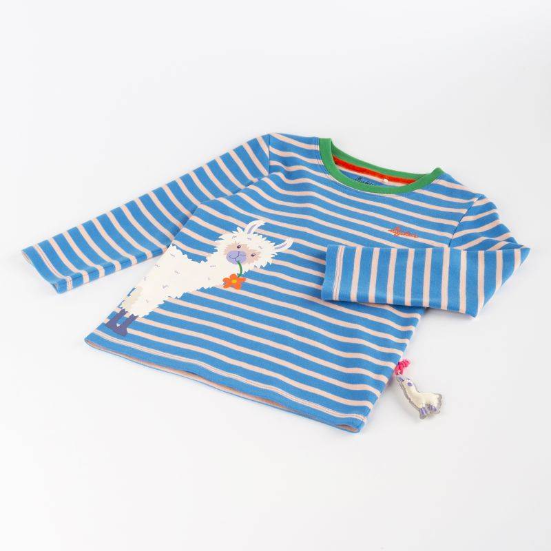 Sigikid Kinder Langarmshirt Crazy Lama, blau gestreift Neuheiten