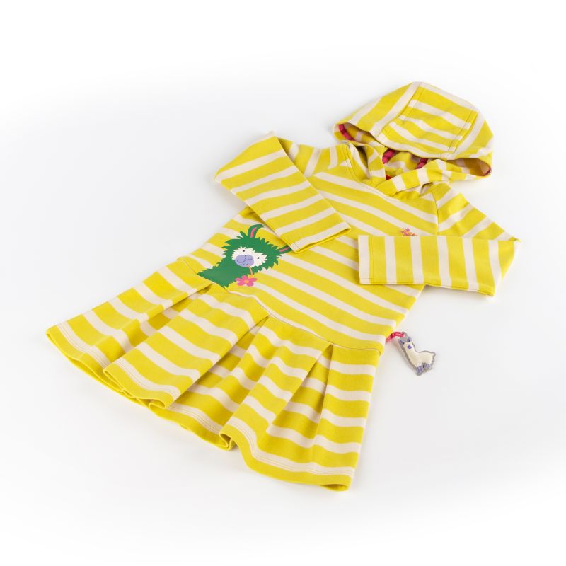 Sigikid Kinder Kapuzenkleid Crazy Lama, gelb gestreift VIP-Rabatte