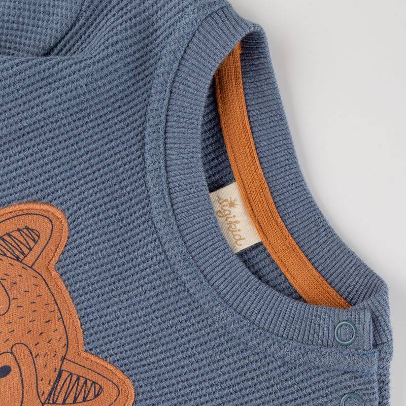 Sigikid Baby Langarmshirt mit Waschbären Motiv, blau Fabrikpreis