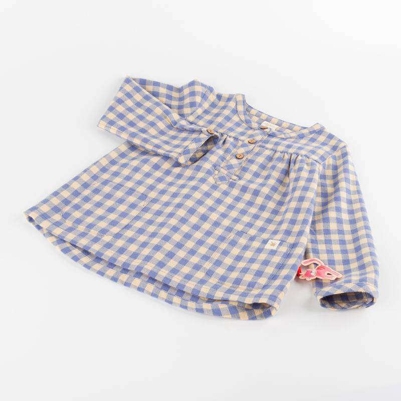 Sigikid Kinder Karo Flanellbluse, blau-weiß Rabatt