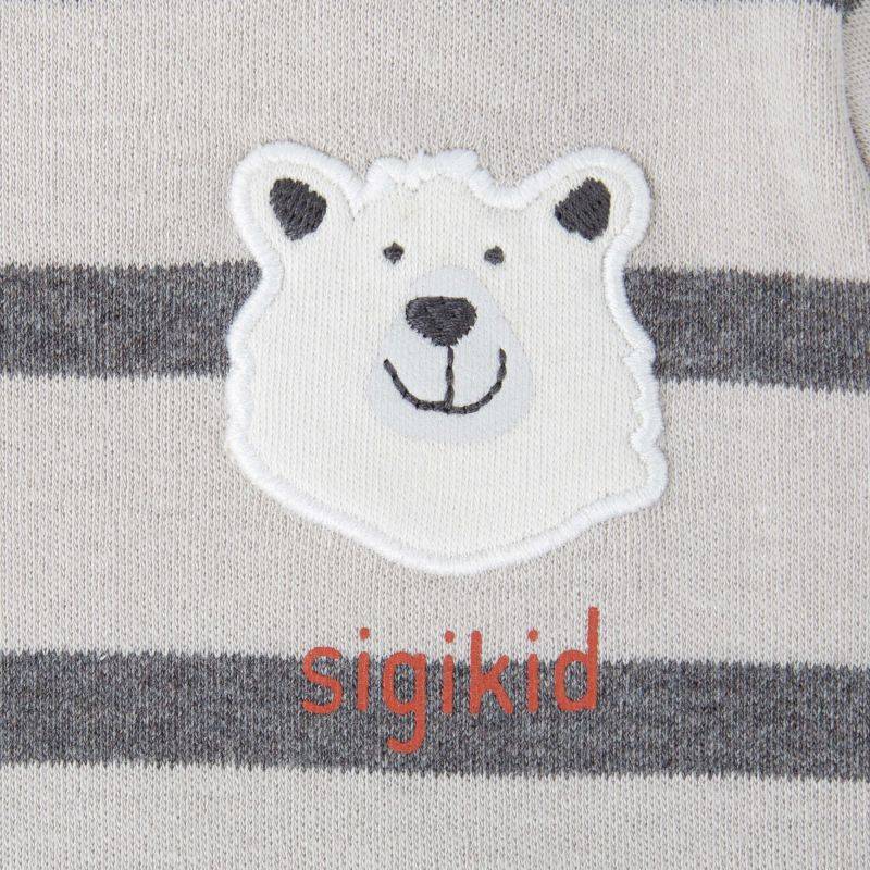 Sigikid Baby Langarmshirt Eisbär, grau geringelt Exklusivangebot