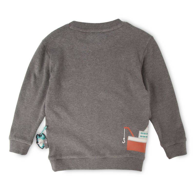 Sigikid Graumeliertes Kinder Langarmshirt Polarschiff Black Friday