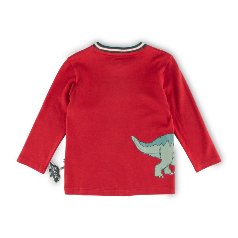 Sigikid Kinder Langarmshirt Dino, dunkelrot Große Rabatte