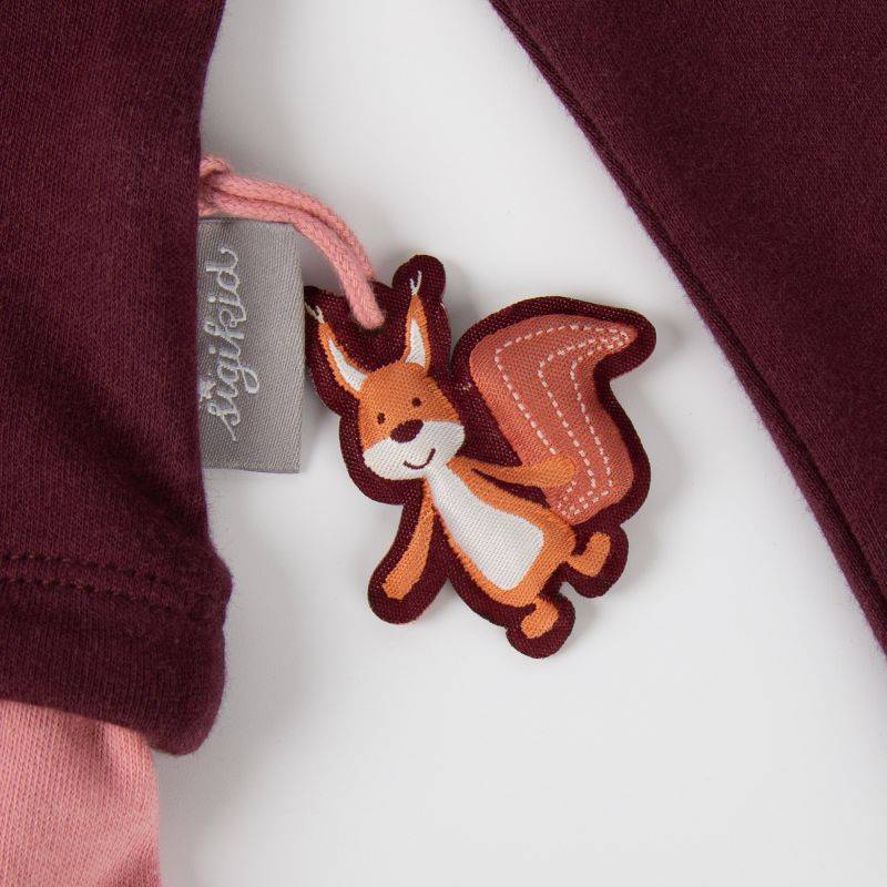 Sigikid Kinder Kleid mit Eichhörnchen Motiv, dunkelrot und rosa Tägliche Deals