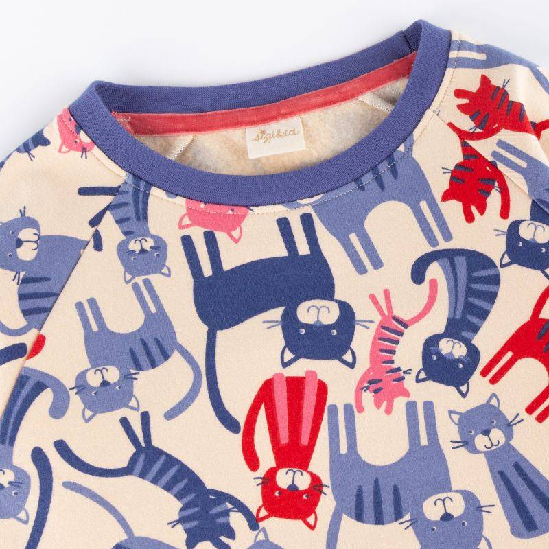 Sigikid Kinder Sweatshirt, bunter Katzen-Print Letzte 3 Tage