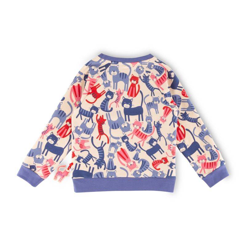 Sigikid Kinder Sweatshirt, bunter Katzen-Print Letzte 3 Tage