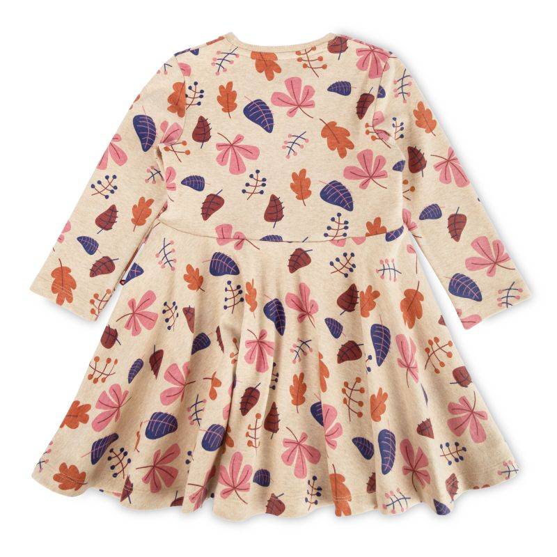 Sigikid Kinder Kleid, beige mit buntem Blätterprint JETZT KAUFEN