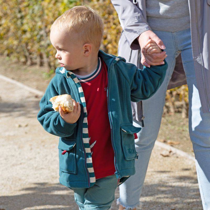 Sigikid Kinder Fleecejacke mit Kapuze Dino World, grün Zeitbegrenzte Promotion