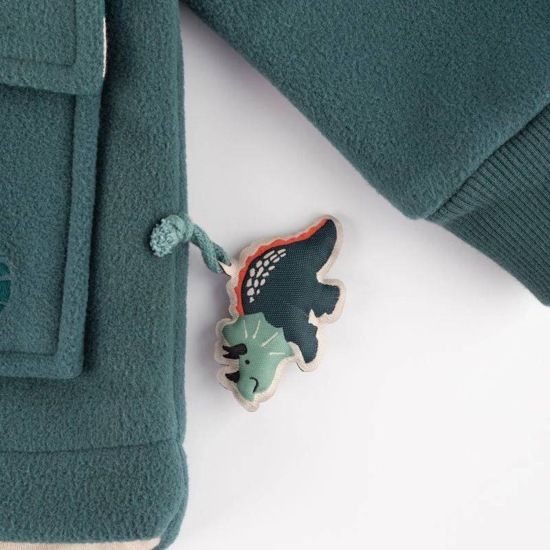 Sigikid Kinder Fleecejacke mit Kapuze Dino World, grün Zeitbegrenzte Promotion