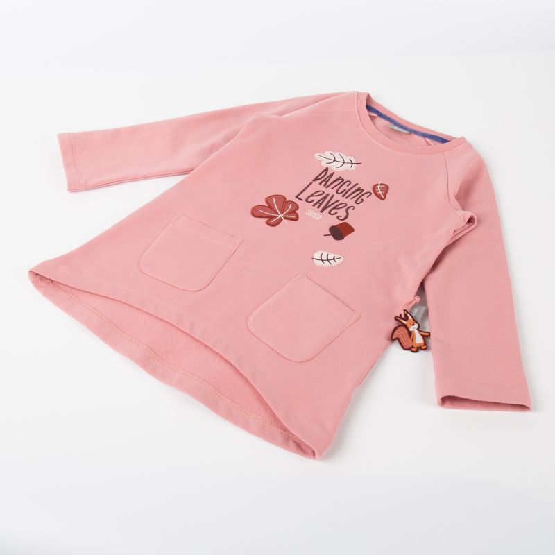 Sigikid Kinder Sweatkleid Dancing Leaves in Rosa Bis zu 50% Rabatt