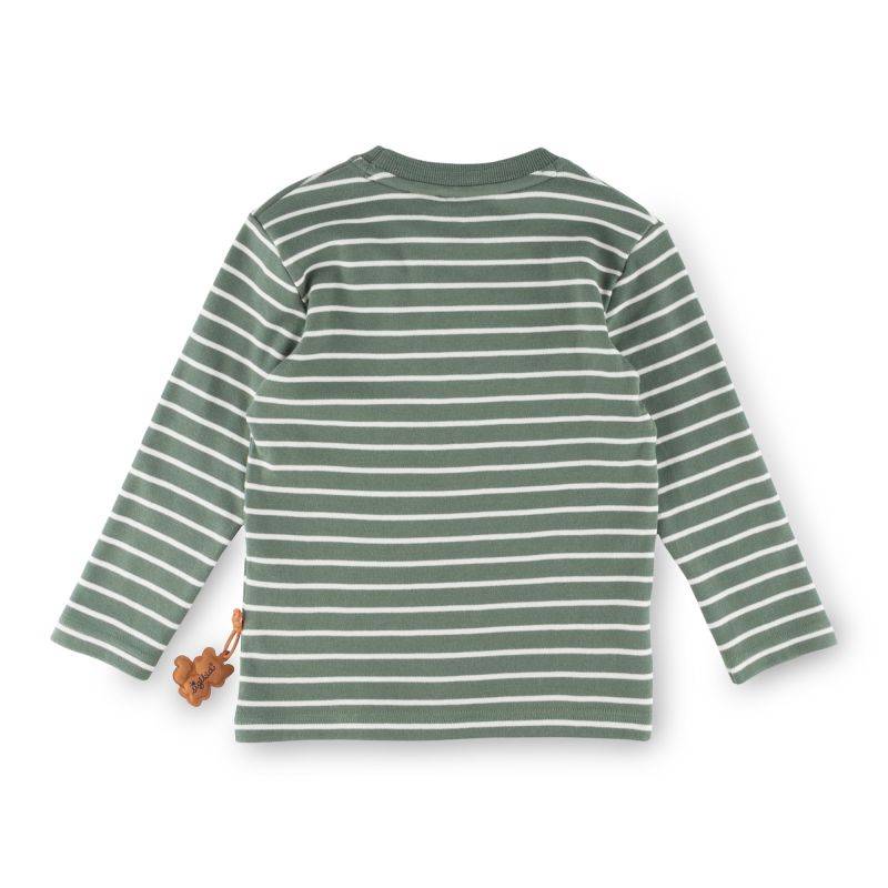 Sigikid Kinder Langarm Ringelshirt, grün-weiß Riesige Rabatte