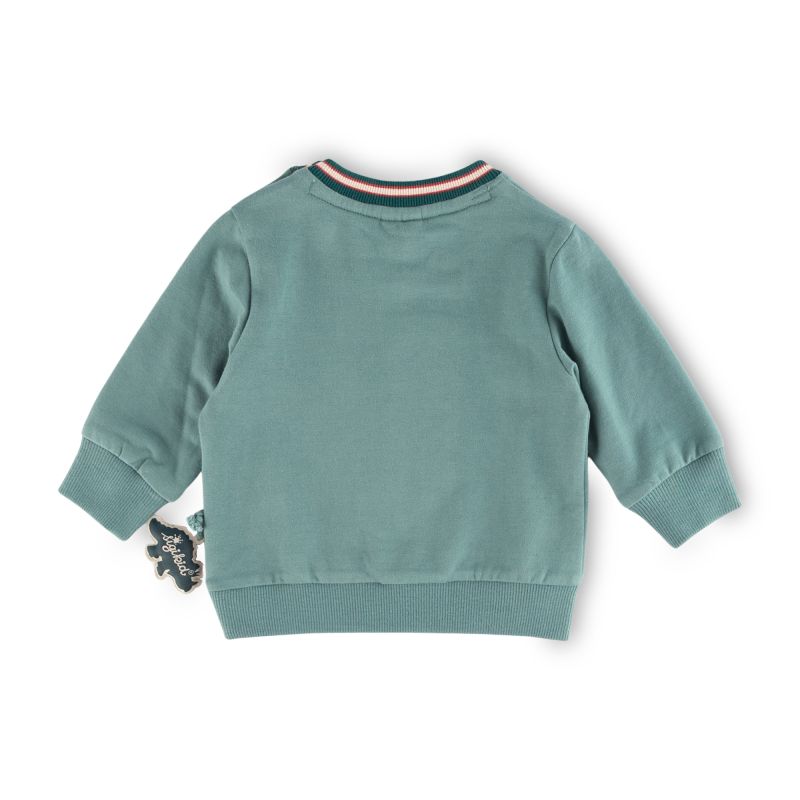 Sigikid Baby Sweatshirt mit Dino Motiv, grün 50% Rabatt mit kostenlosem Versand