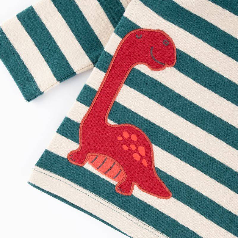 Sigikid Baby Streifen Langarmshirt Dino, grün-weiß Kostenloser Versand international
