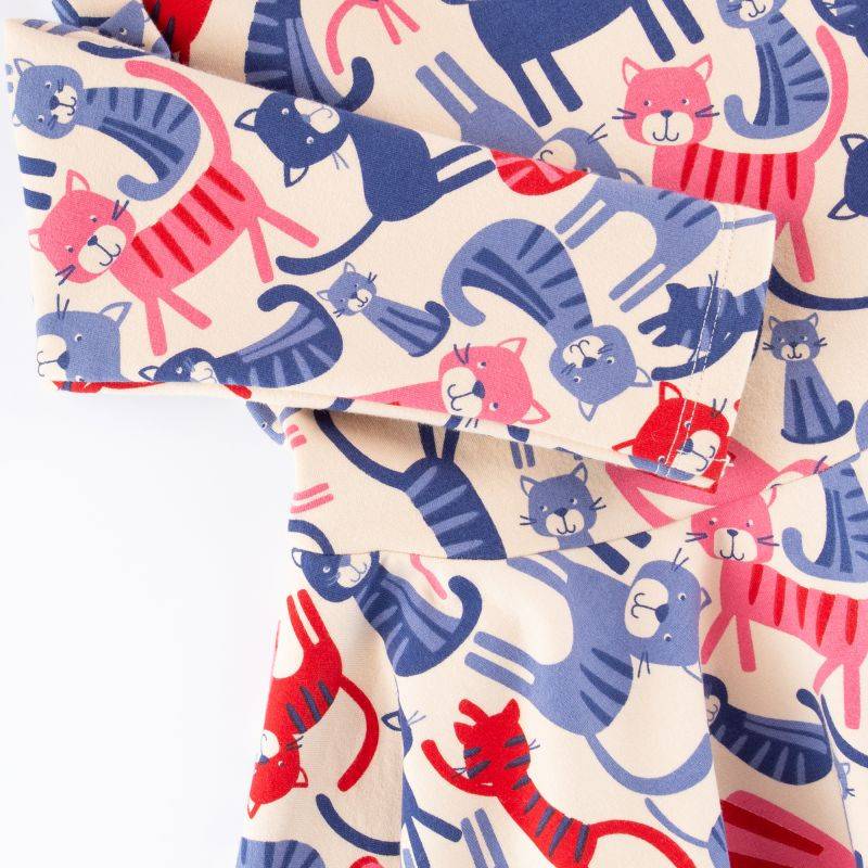 Sigikid Kinder Sweatkleid mit buntem Katzenprint 50% Rabatt für begrenzte Zeit