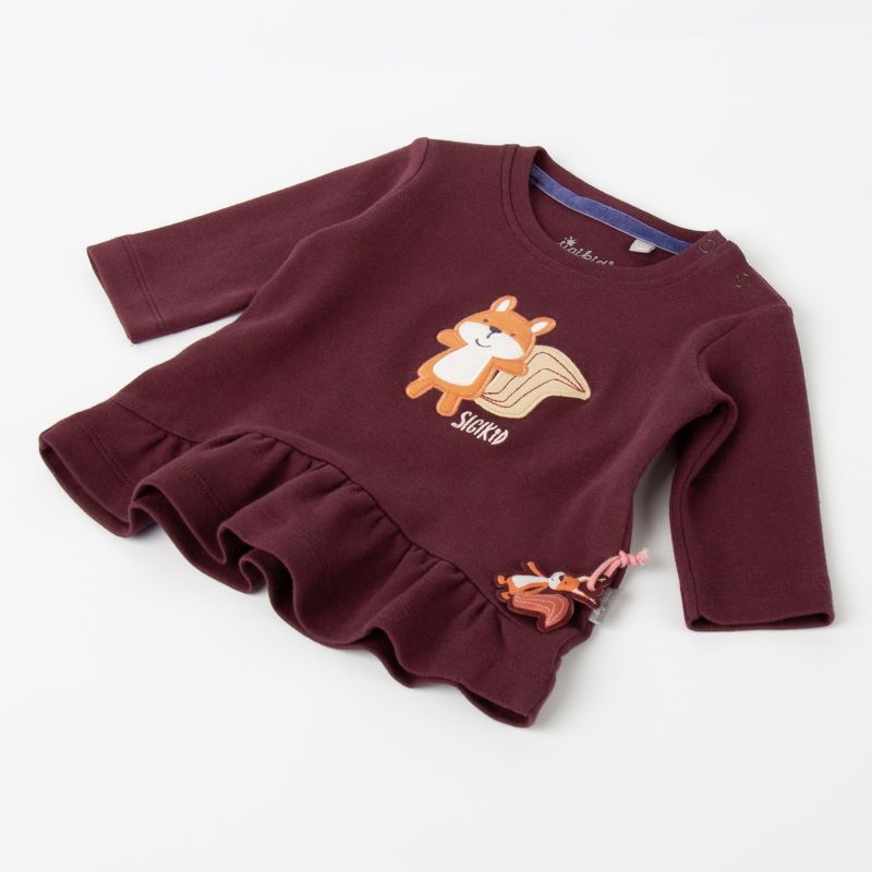 Sigikid Baby Longshirt mit Eichhörnchen Motiv, dunkelrot Rabatte dieses Monats