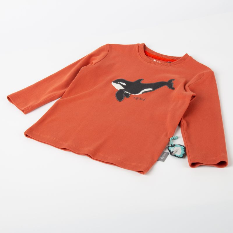 Sigikid Kinder Langarmshirt mit Wal Motiv, orange 2025