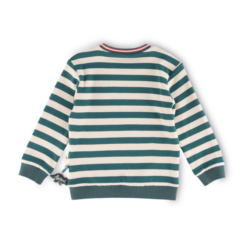 Sigikid Kinder Wendeshirt Dino, dunkelrot oder grün gestreift Schlussverkauf