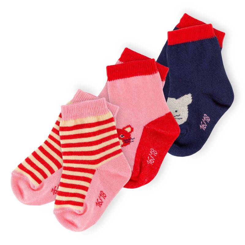 Sigikid Baby Socken- im 3er-Set mit Katzen Motiv, bunt Günstiger Verkauf