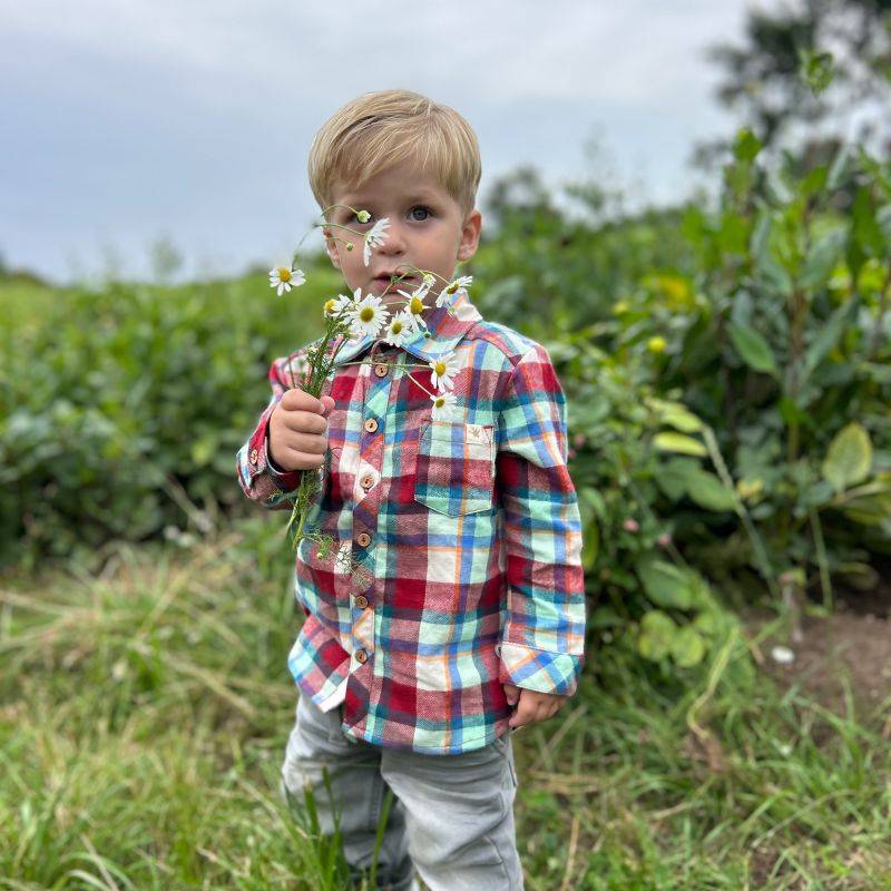 Sigikid Kariertes Baby Flanellhemd Dino World, Langarm Fabrikverkauf