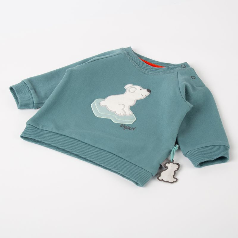 Sigikid Baby Sweatshirt mit Eisbär Motiv, türkis Rabatt
