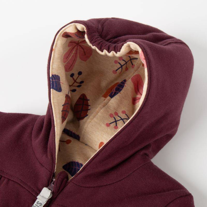 Sigikid Baby Wendejacke dunkelrot/bunter Herbstprint Versandkostenfrei