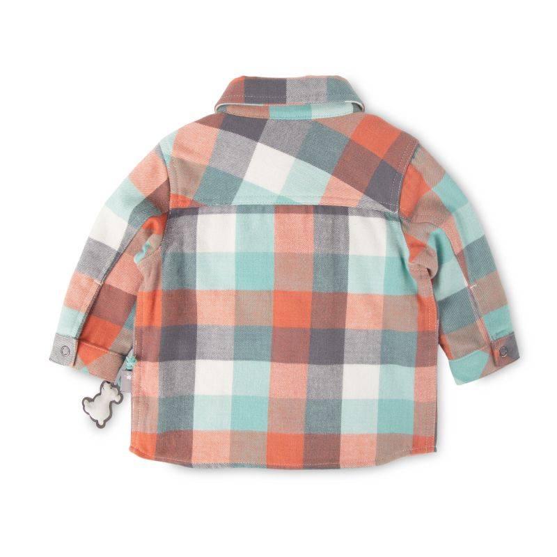 Sigikid Baby Karo Flanellhemd, orange und türkis Zeitlich begrenztes Angebot