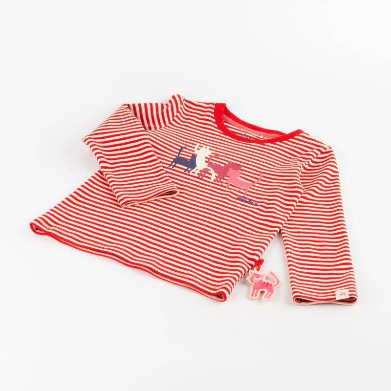 Sigikid Kinder Langarmshirt Katze, rot-weiß geringelt Discount Store für neue Produkte